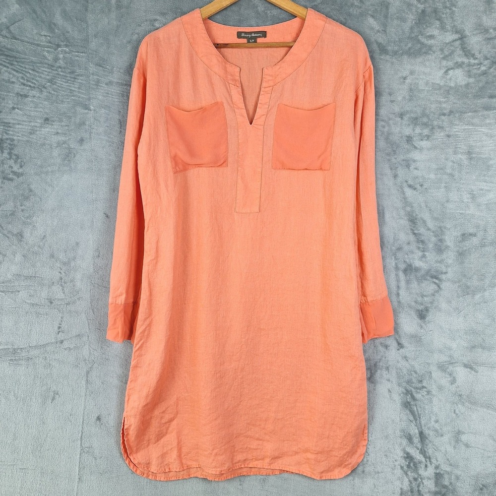 Tommy Bahama Dress Small Two Palms Linen Beach Coastal Cruise Resort Boho Summer